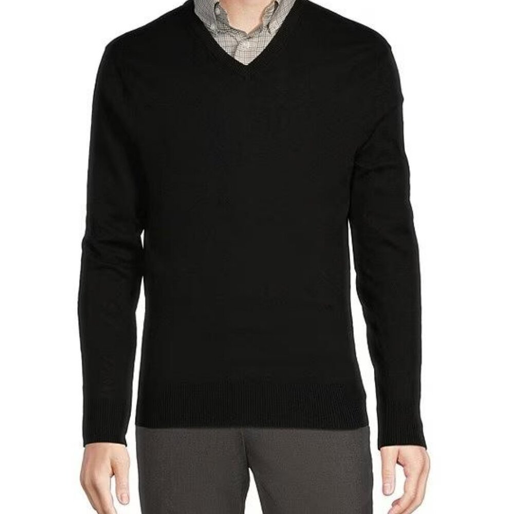 SORRY SOLD OUT Banana Republic Sweater Men's XL Black Silk/ Cotton/ Cashmere